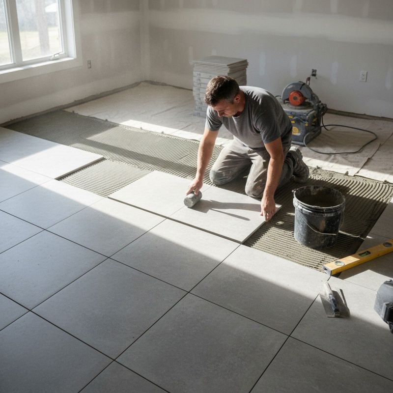 Local Porcelain Floor Tile Installation pros at work