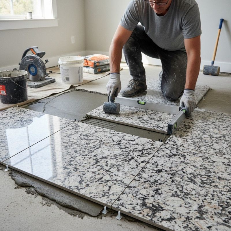 Marble Tile Floor Installation in Olathe, KS